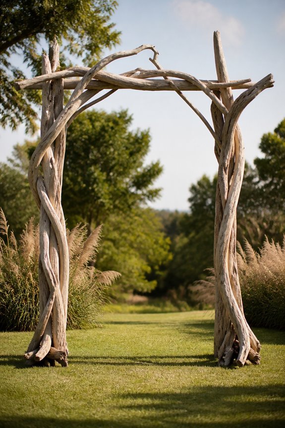 minimalist boho branch archway