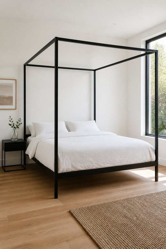 minimalist metal canopy beds