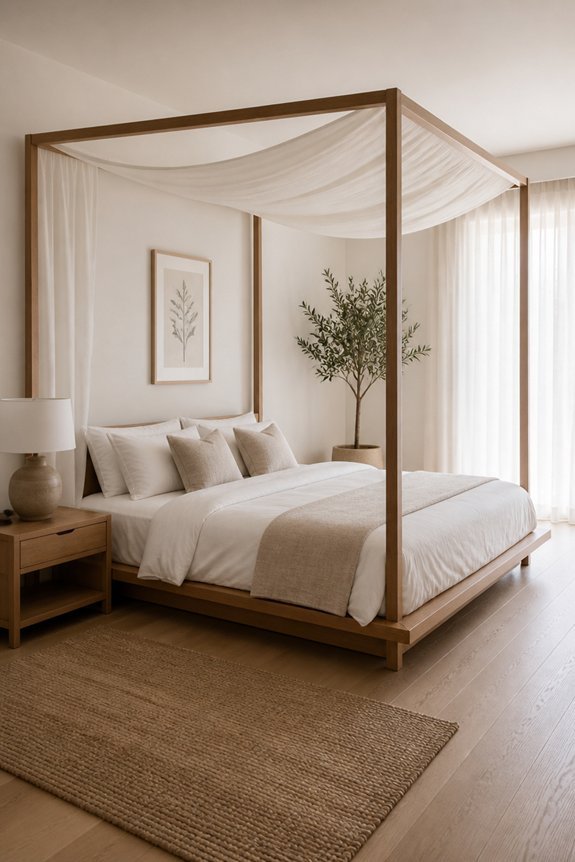 minimalist platform canopy beds