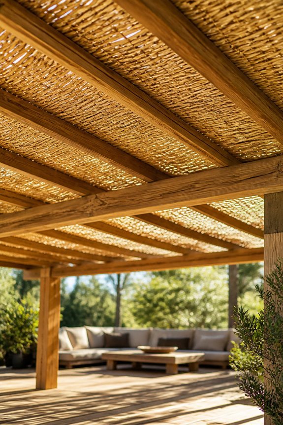 natural rustic pergola coverings