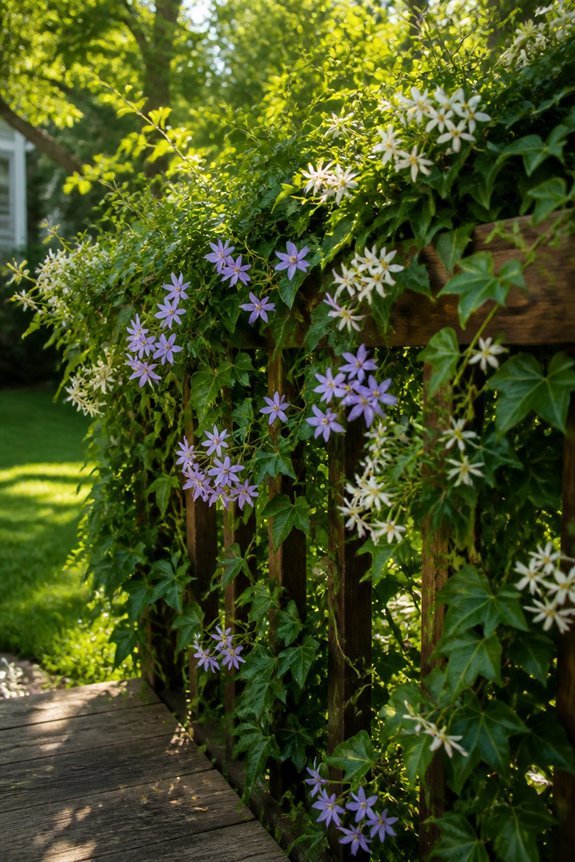 natural shade with climbing plants