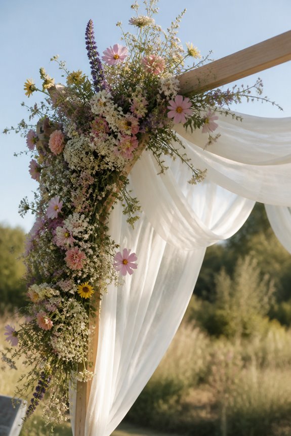 natural wildflower wedding canopy