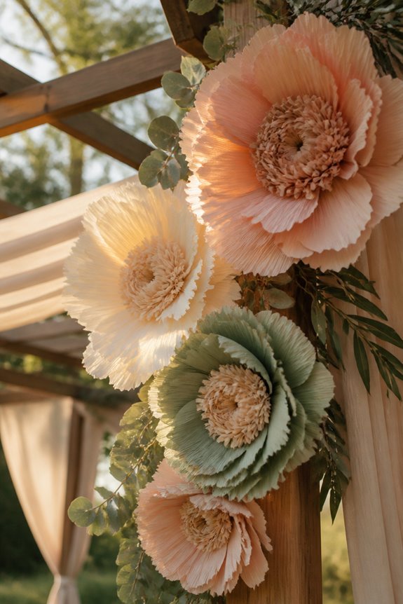 oversized paper flower canopies