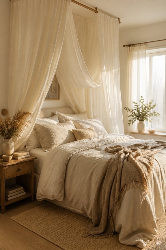 relaxed linen canopy drapes