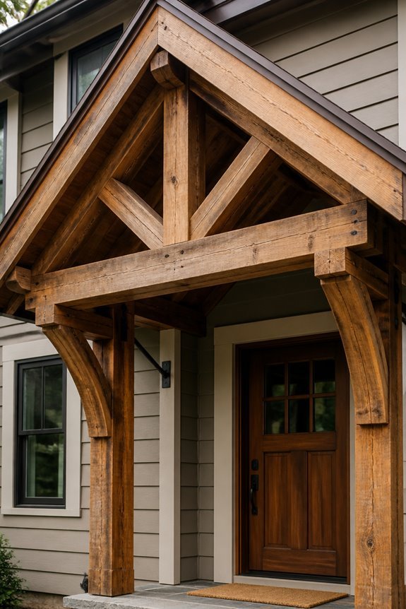 rustic a frame porch canopy