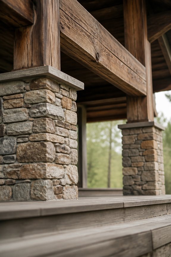 rustic stone and wood