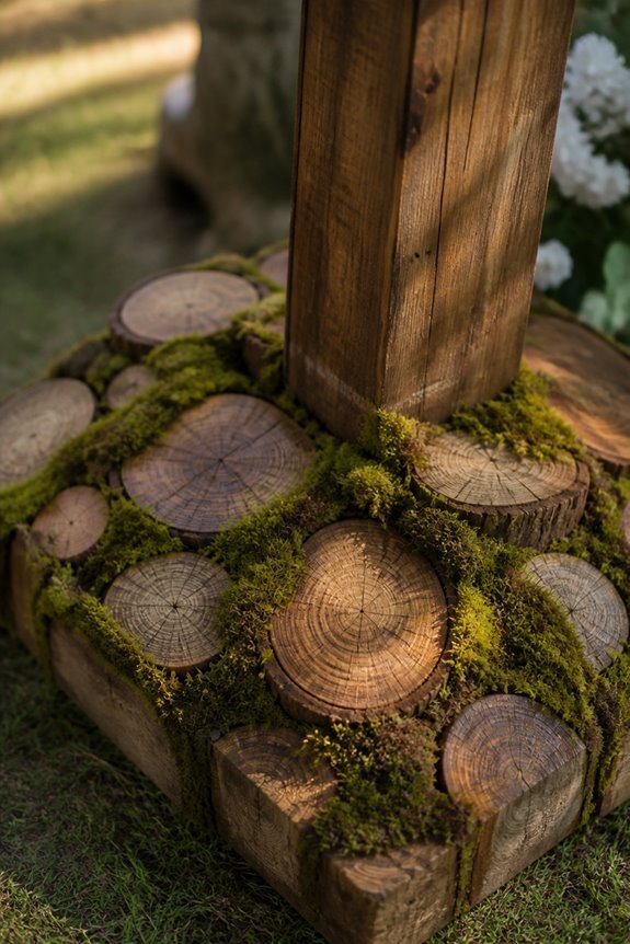 rustic wood and moss