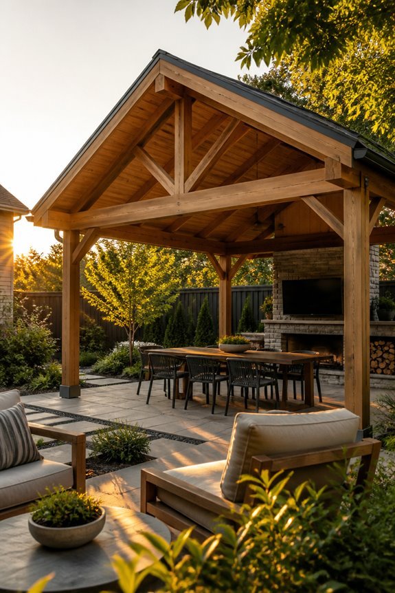 stylish peaked roof canopies