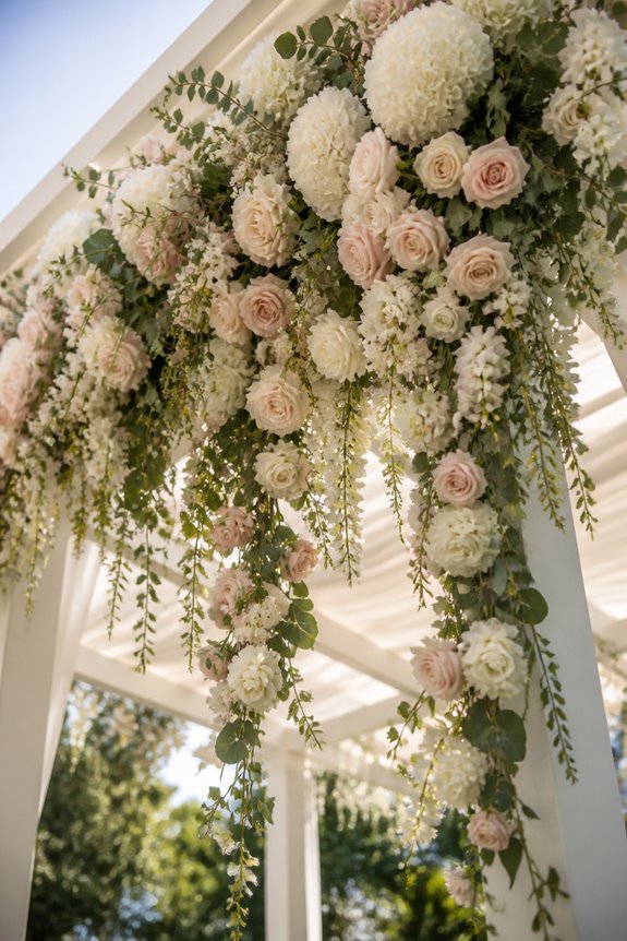 suspended floral drama creation