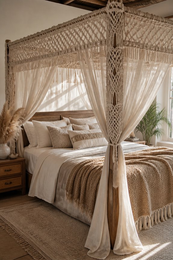 textured bohemian canopy beds