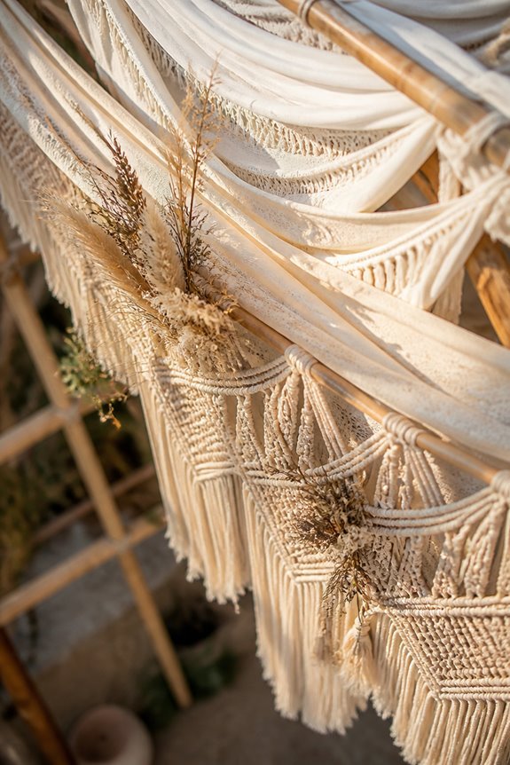 textured bohemian wedding canopies