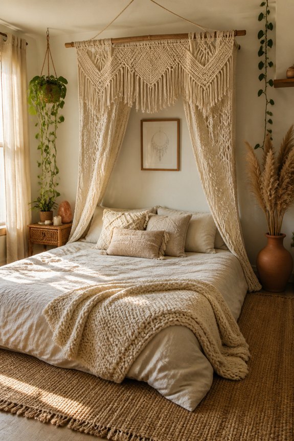 textured boho canopy drapes