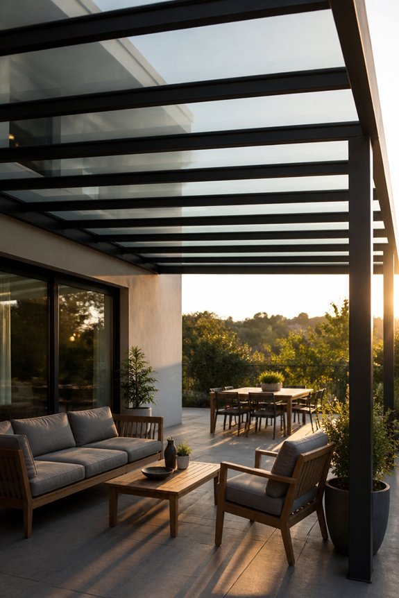transparent modern outdoor structures