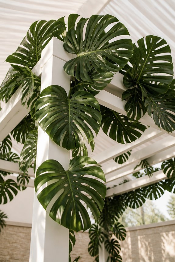 tropical canopy wedding decor