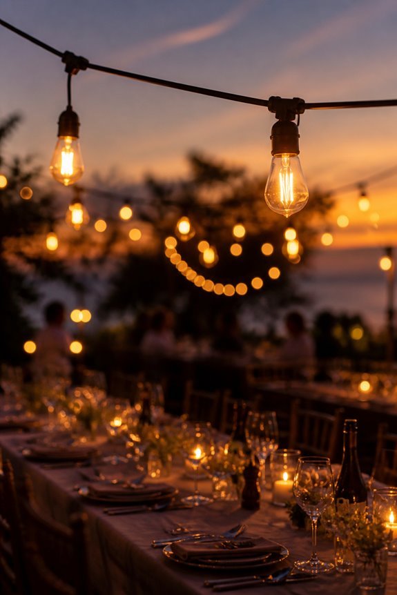 warm bistro lighting ambiance