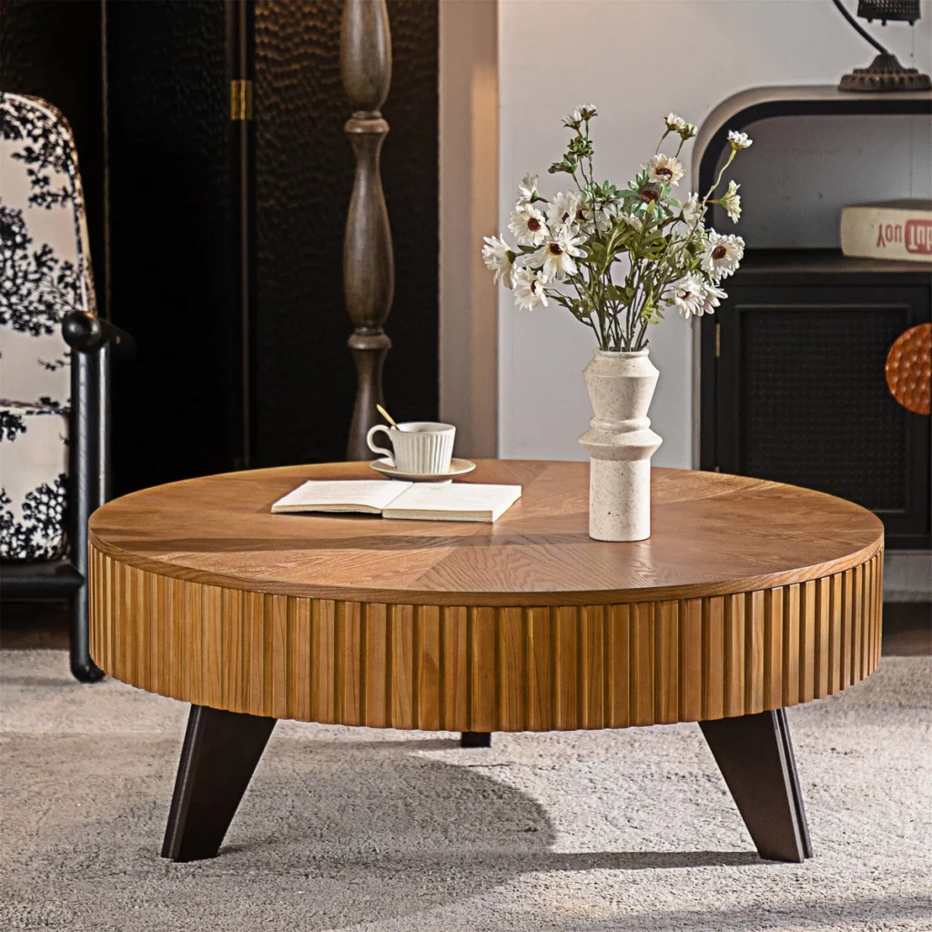 Warm Oak Drum With Splayed Dark Legs