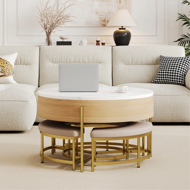 Glossy Dark Brown Rectangle on Crossed Metal Legs