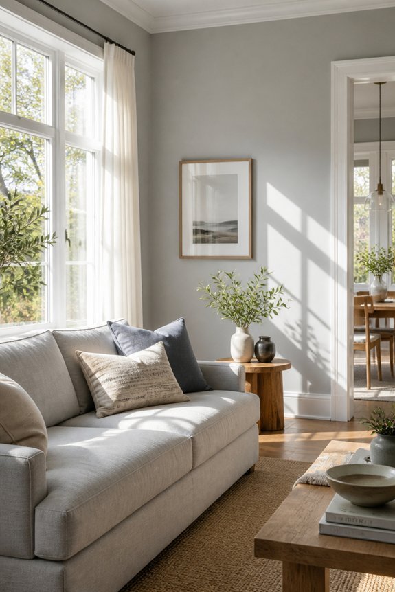 cool grays enhance bright spaces