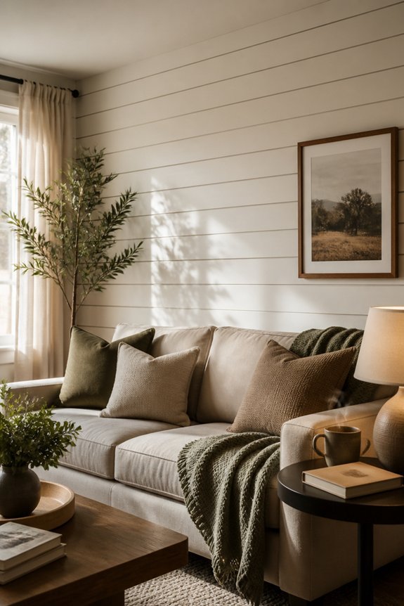 cozy horizontal wall paneling
