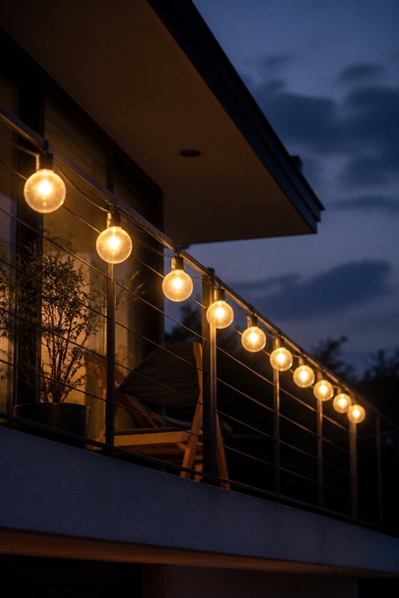 distinctive spherical balcony lighting
