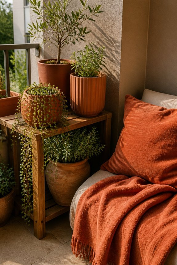 earthy warmth in balconies