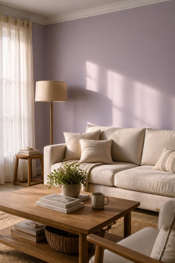 elegant pale lavender tones