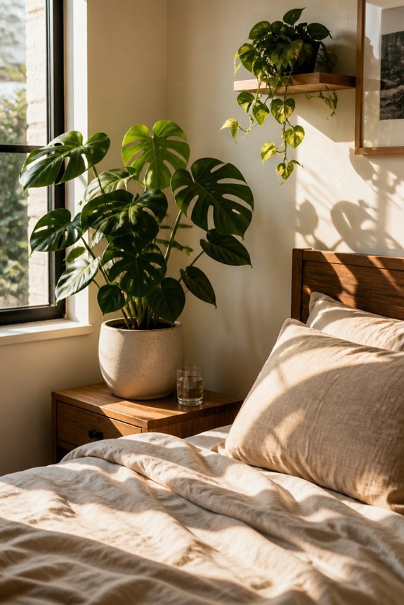 enhance bedroom with greenery
