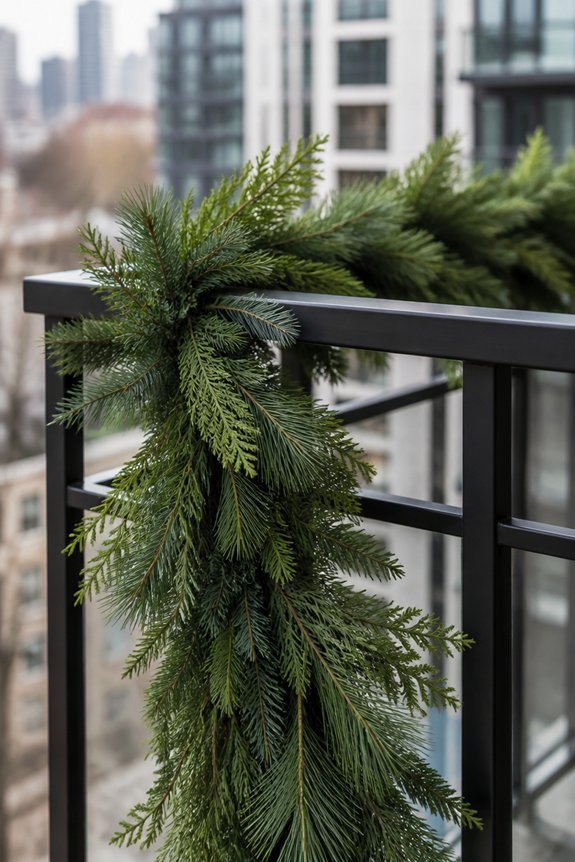 festive railing garland decoration
