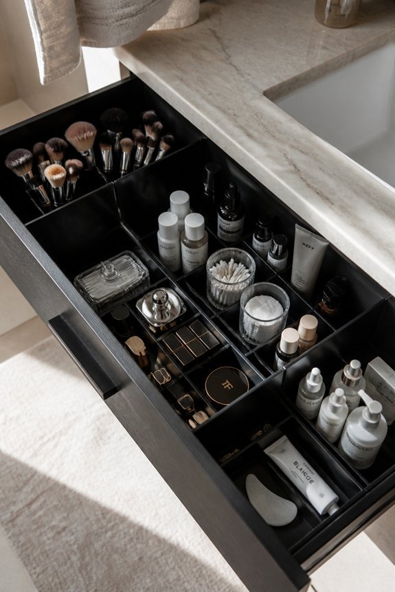 functional black vanity organizers