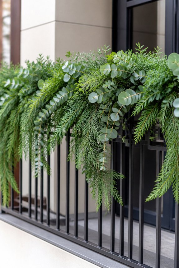 layer faux greenery elegantly