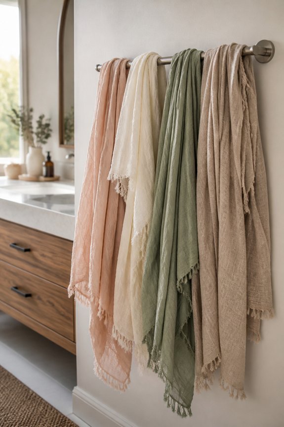 layered texture towel display