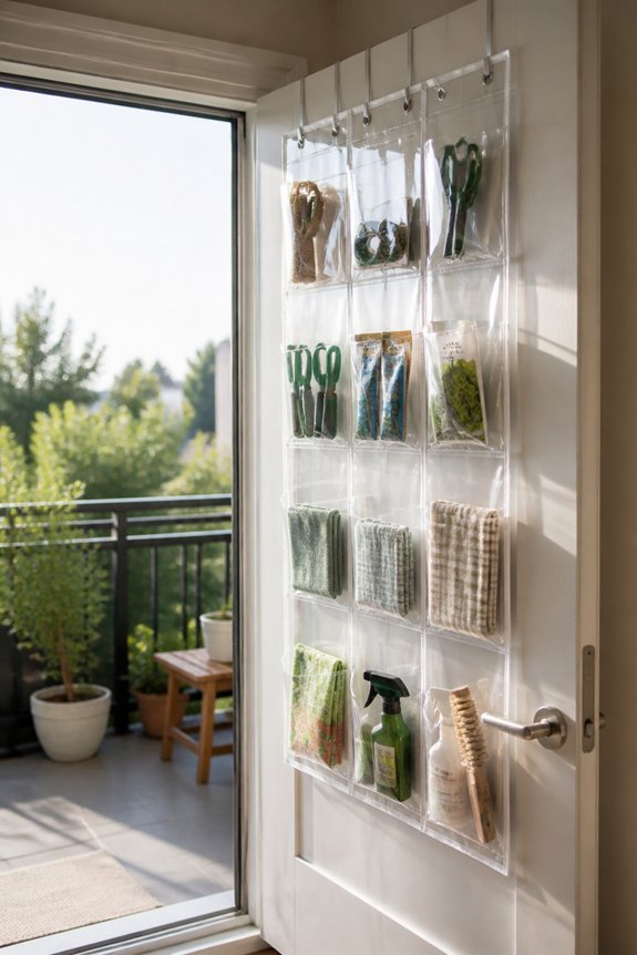 maximize balcony door storage