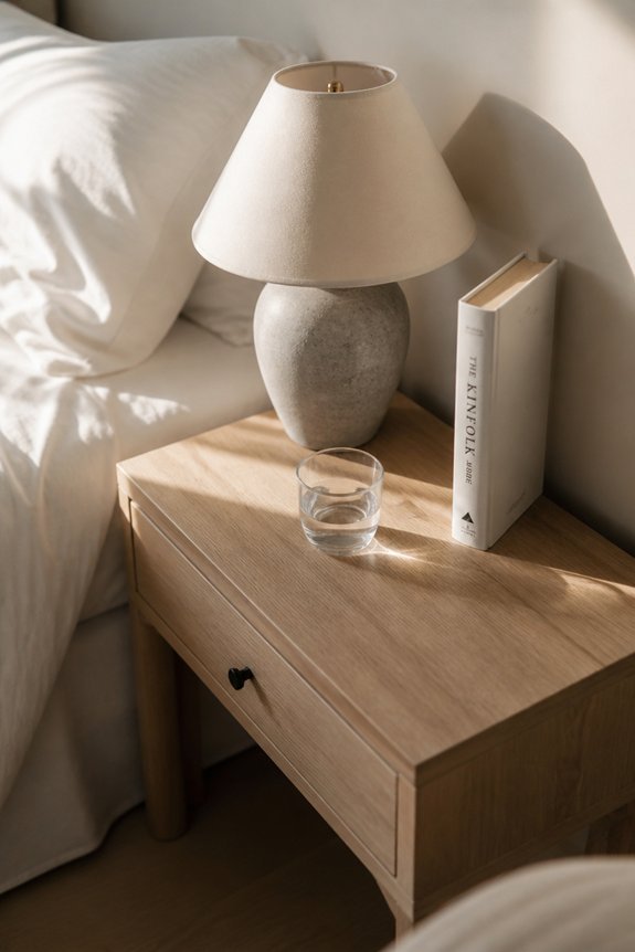 minimalist nightstand essentials only
