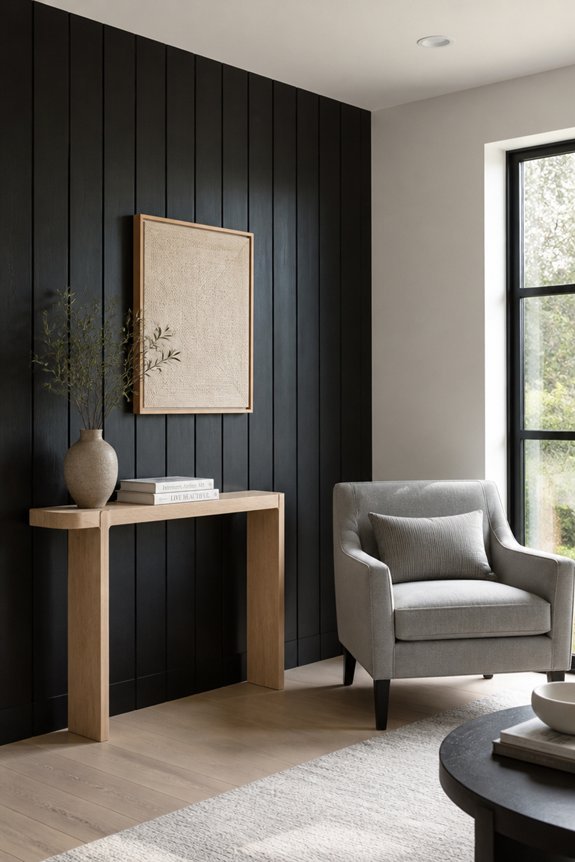 modern elegance with dark paneling
