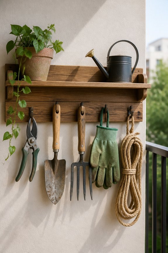 organized outdoor tool storage