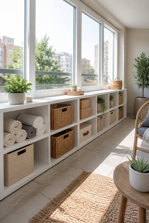 practical hidden balcony storage