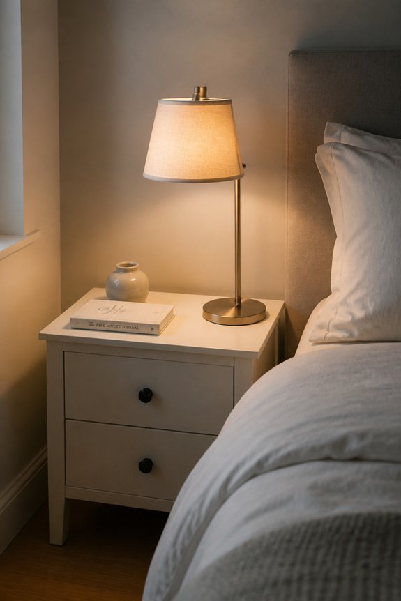 strategic bedside lamp placement