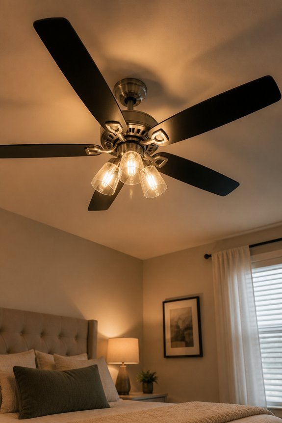 warm light ceiling fan