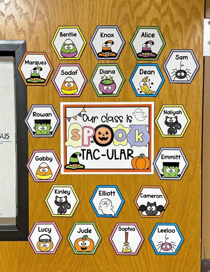 Class-Colored Haunted House Mural Door
