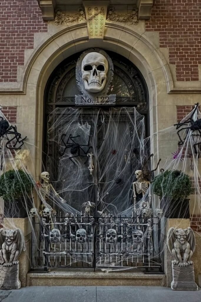 Cover the Front Door With Giant Spider Webs