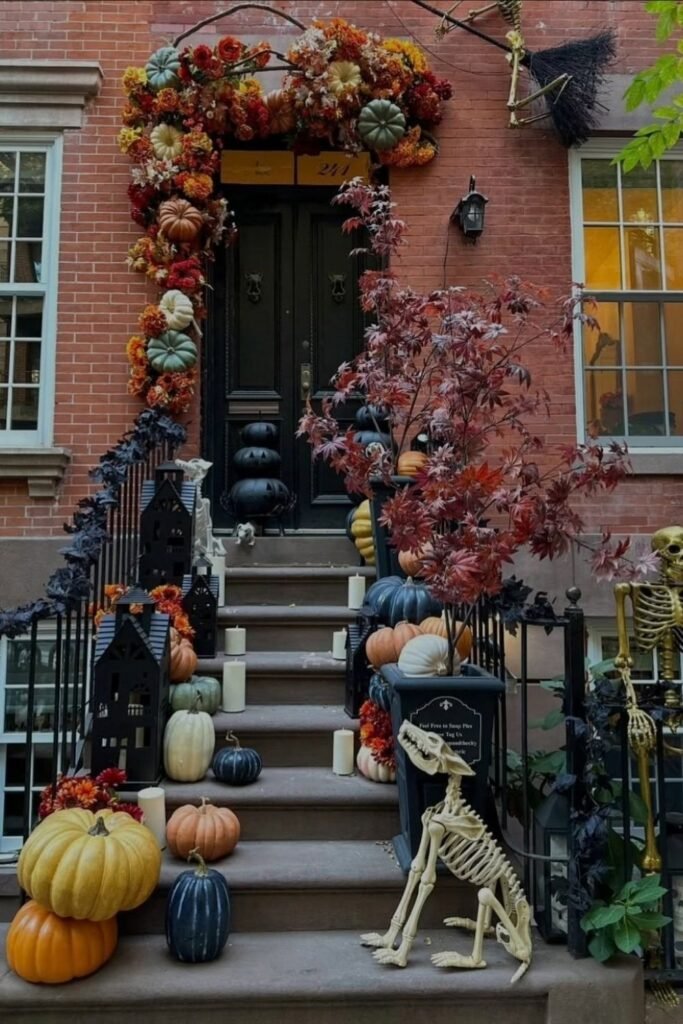 Create a Skeleton Pumpkin Staircase