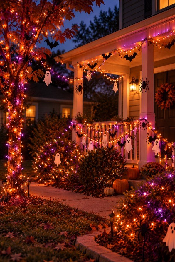 Dollar Store String Lights Transformed Into Spooky Scenes