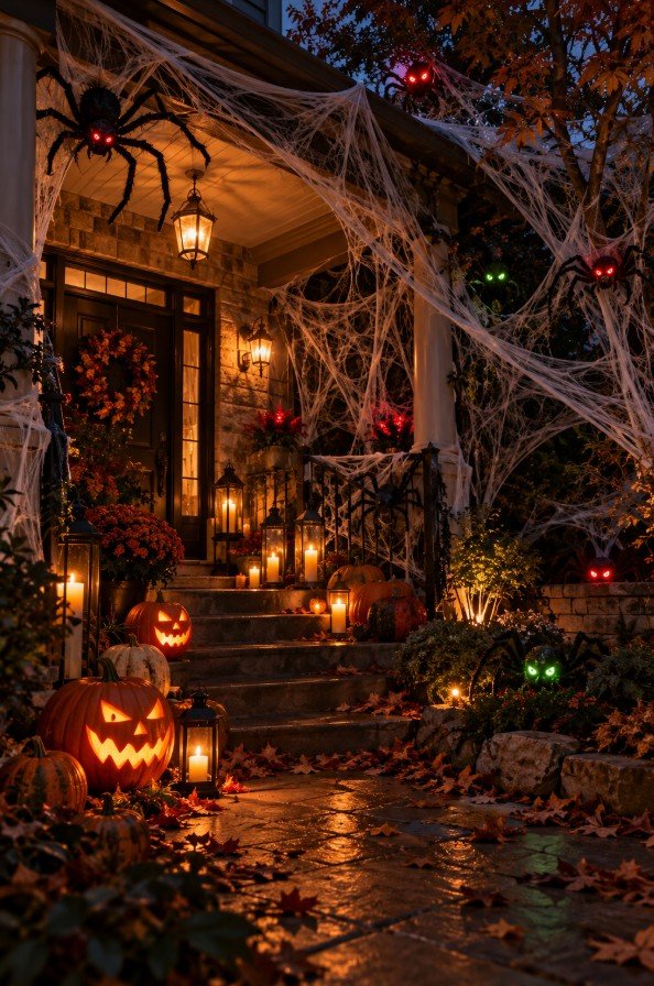 Glowing Spider Eyes Halloween Decorations