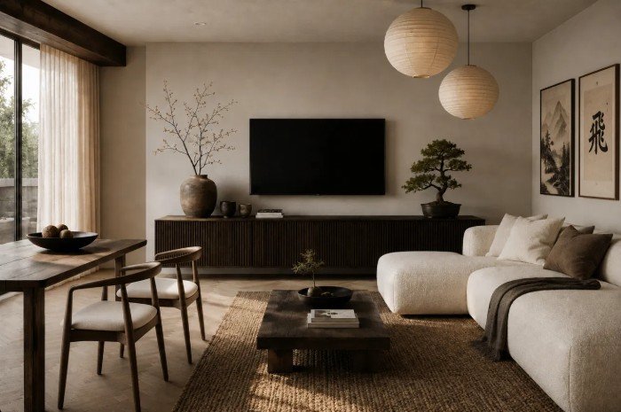 Ground Pale Sofas With Dark Wood