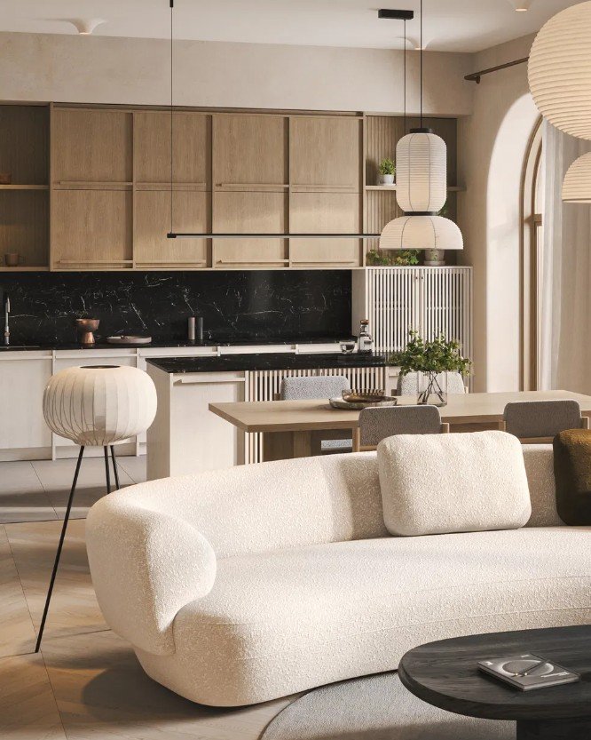 Pair Pale Oak With Black Stone