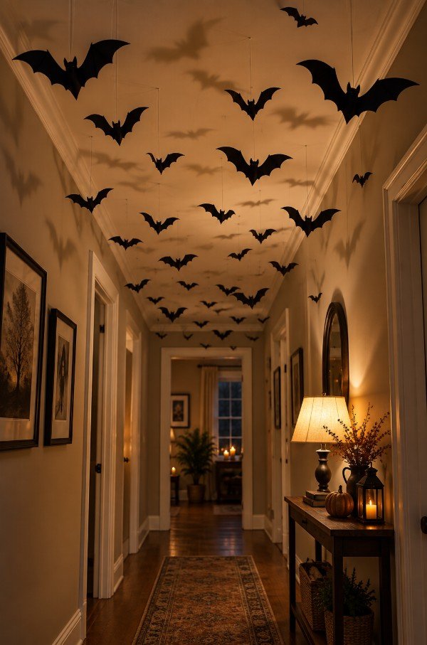 Paper Bats Suspended From Your Ceiling