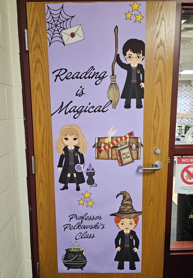 Reading Is Magical Wizard School Halloween Door