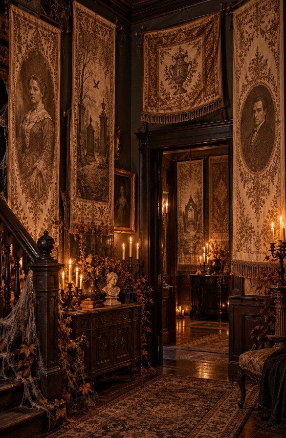 Sepia-Toned Banners and Tapestries