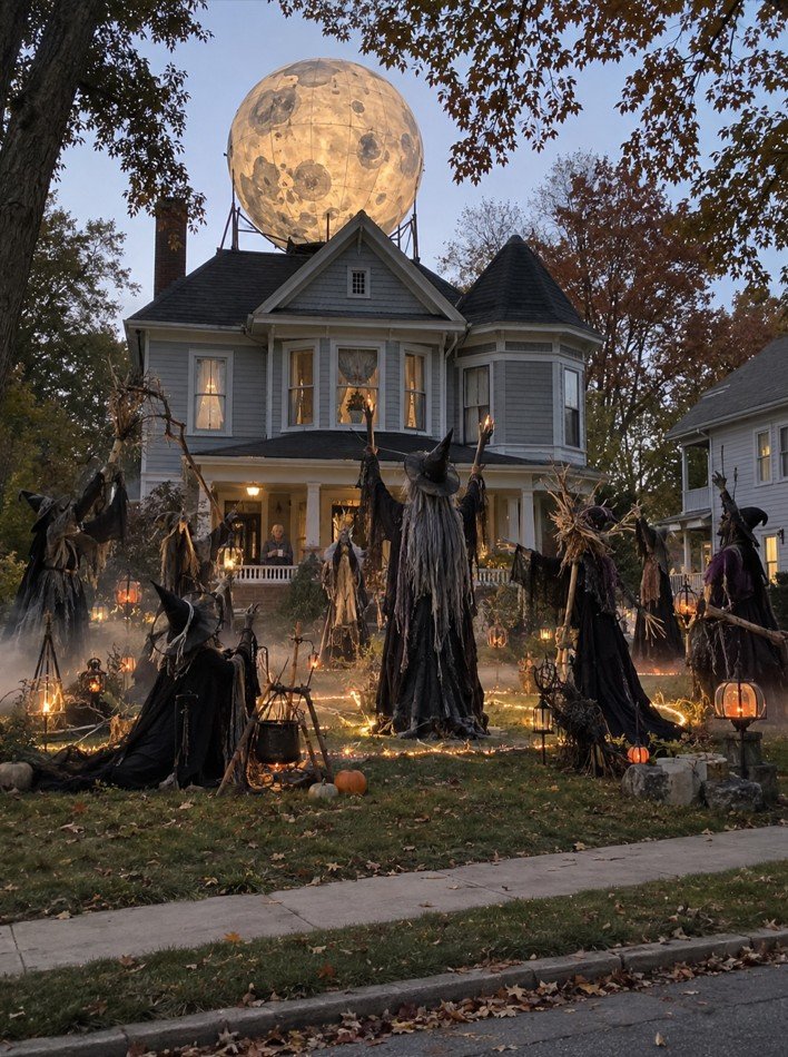 Stage a Witch Coven Circle on Your Front Lawn