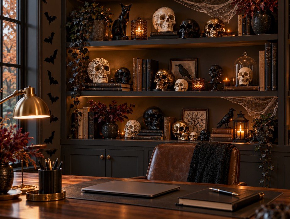 Tasteful Skull Decorations for Shelves